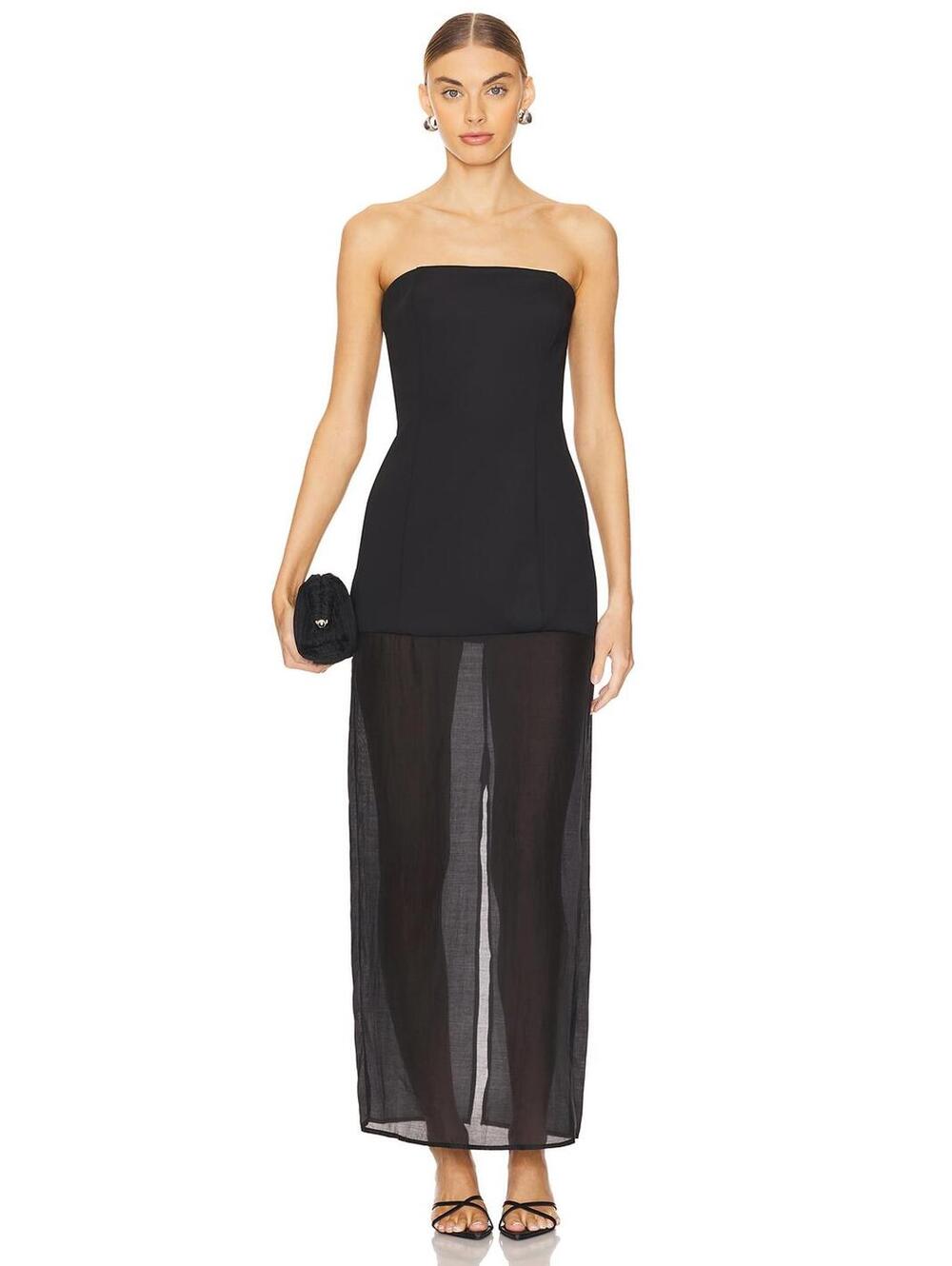 SNDYS Chloe Sheer Dress in Black
